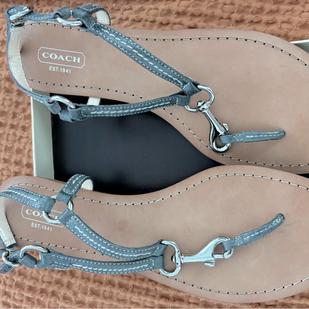 Coach Gray Sandals with Sleek Design and Comfort